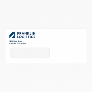Custom #10 confidential window envelopes with security tinting and a business logo printed on the front.