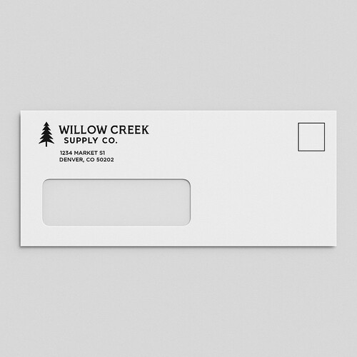 Create your own window number 9 return envelopes with one ink color