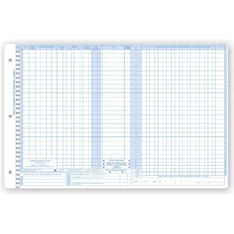 Pegmaster Accounting Control Sheets