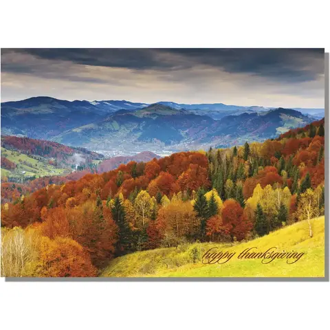Customized Thanksgiving Cards with Mountain View