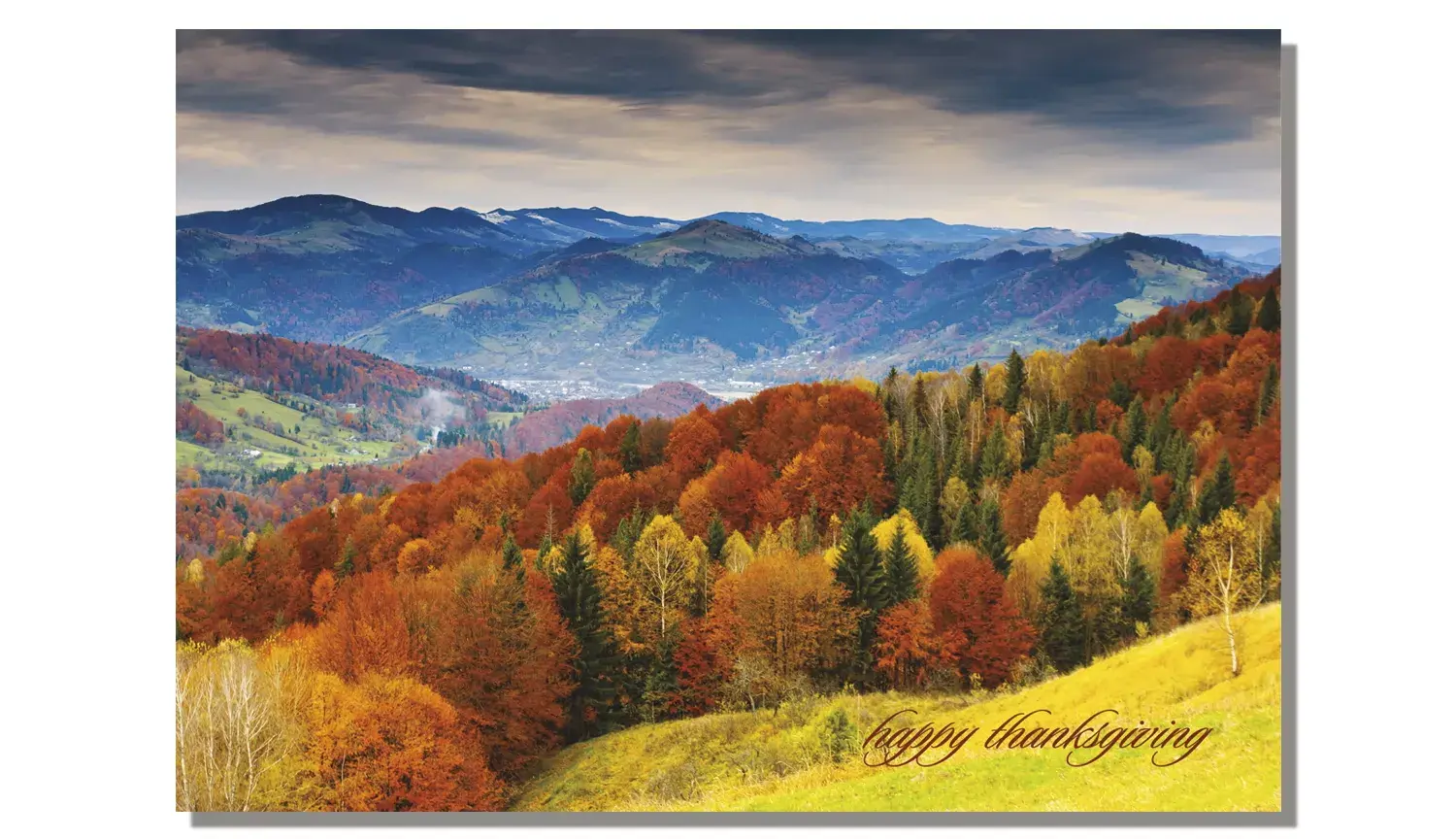 Customized Thanksgiving Cards with Mountain View