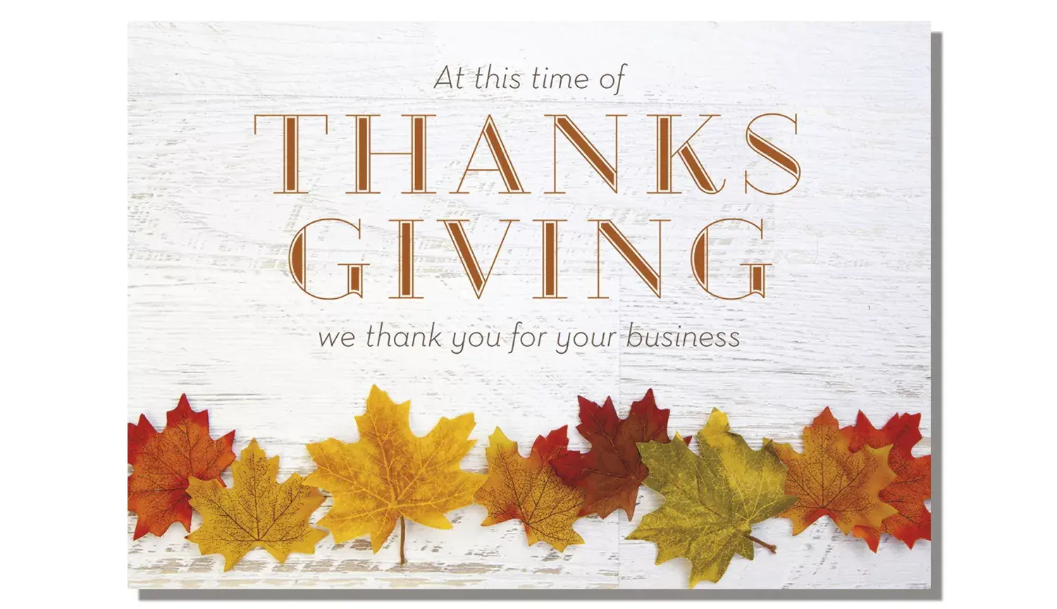 Personalized Thanksgiving card with Fall leaves design