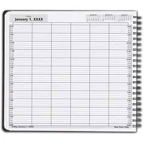 Appointment books with 6 columns