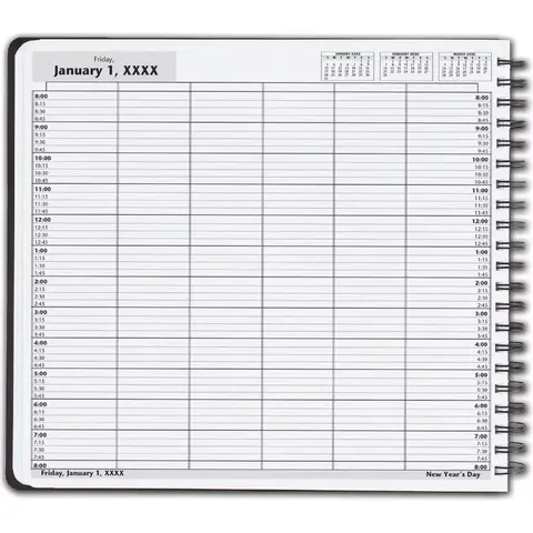 Appointment books with 6 columns
