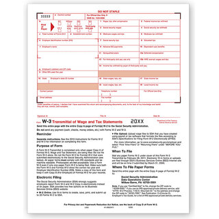 Laser W-3 Tax Forms - Transmittal of Income