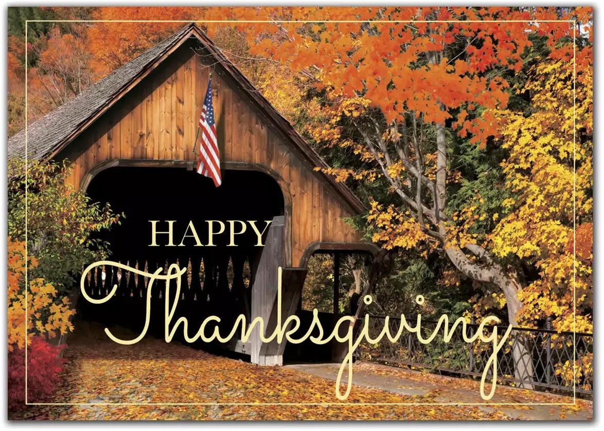 Patriotic Thanksgiving Cards, Custom Printed 