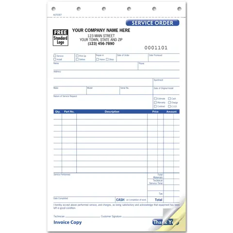Sales & Service Invoices, Small Format
