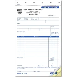 Sales & Service Invoices, Small Format