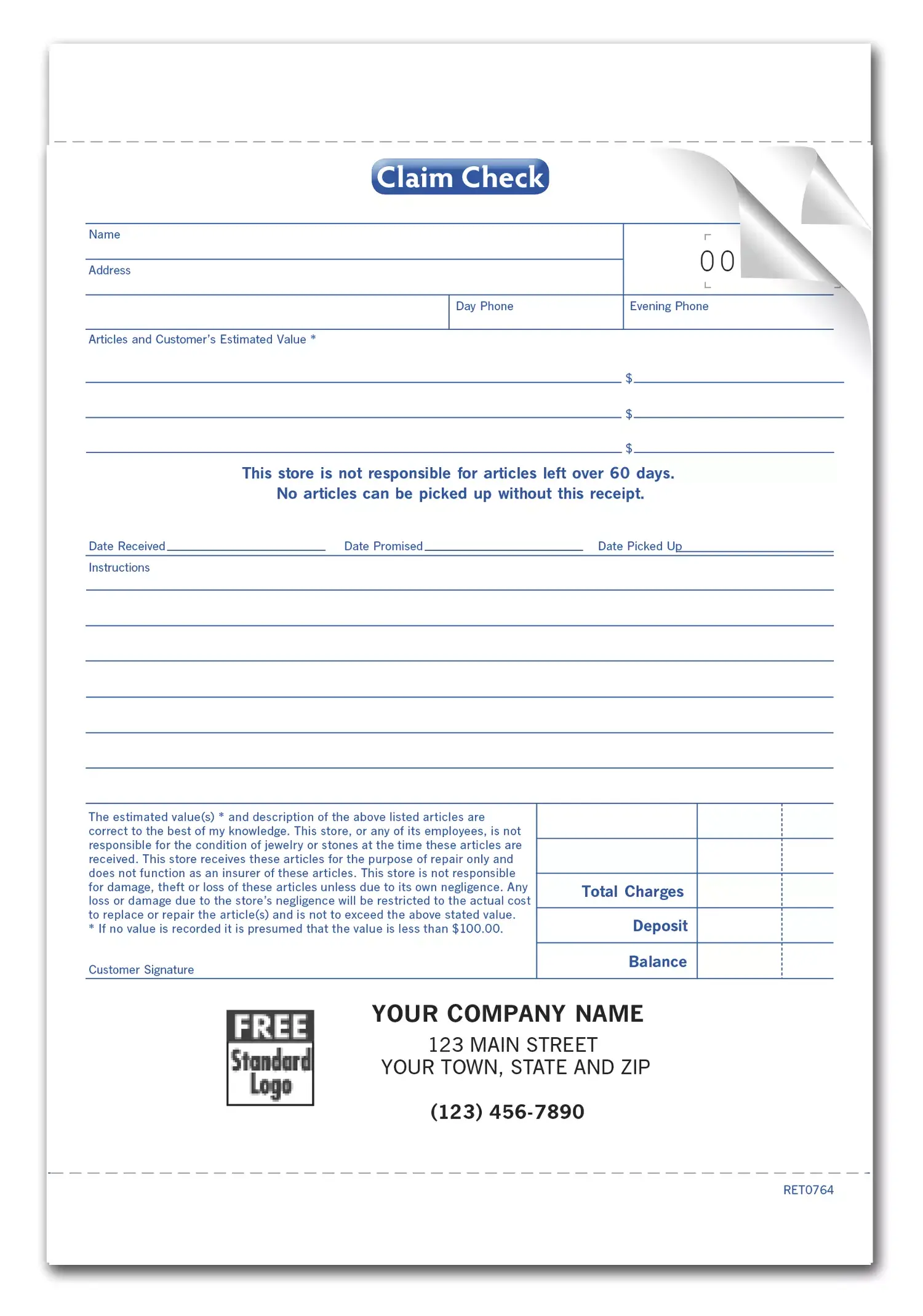 Large Jewelry Repair Orders with Envelope