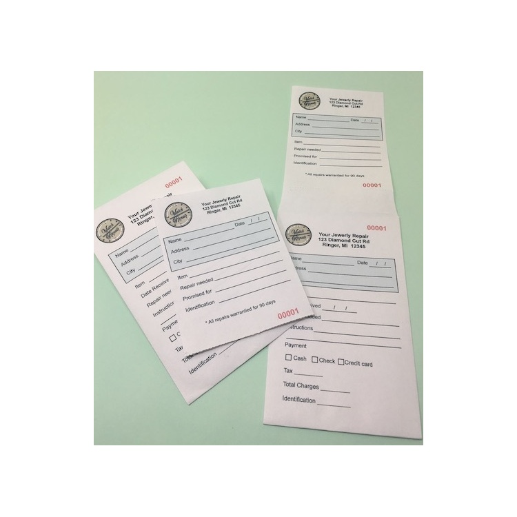 Custom printed jewelry repair envelopes