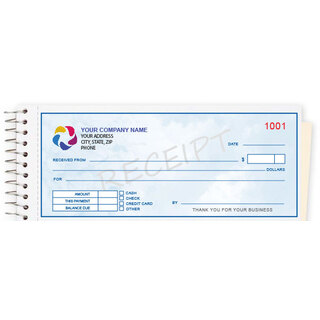 Custom Receipts - Full Color- Spiral Bound