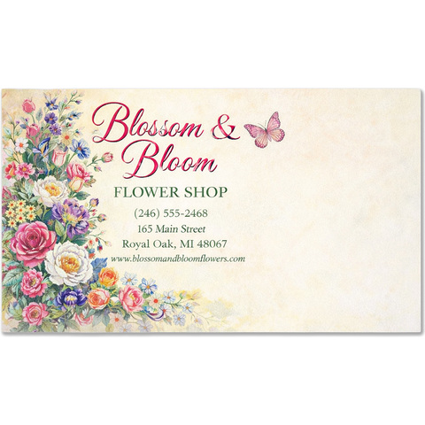 Custom printed floral envelopes with 1 ink