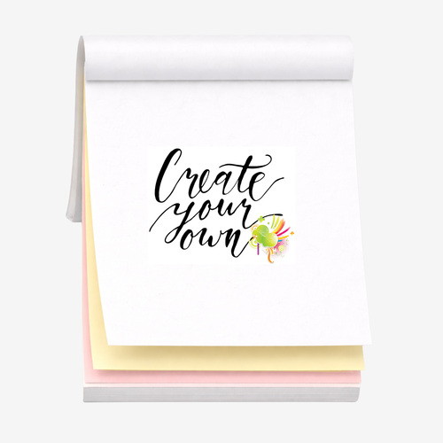 Custom full color carbonless NCR books with 3-part sets and durable wraparound cover