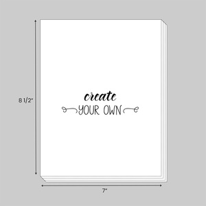 Custom 20 lb white paper sheets, 8 1/2" x 7"