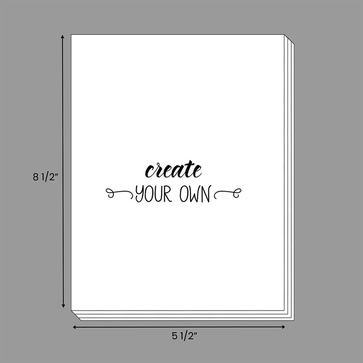 Create your own 5 1/2" x 8 1/2" colored notepads