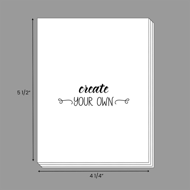 Create your own 4 1/4" x 5 1/2" white or colored business notepad