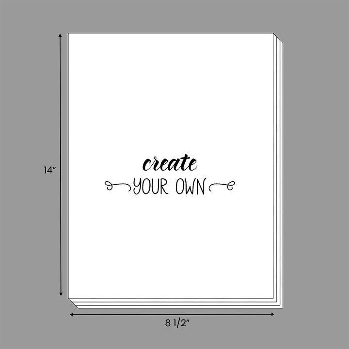 8.5 x 14 inch custom legal-size notepads made of cost-effective 20 pound white bond paper