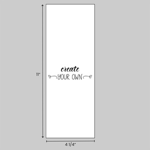 4.25 x 11 inch custom printed tall and narrow loose sheets of white paper