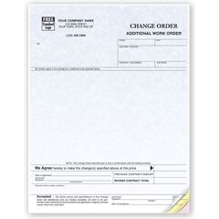 Computer change order forms for contractor