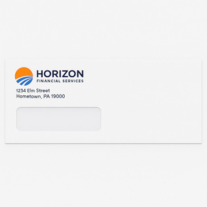 Design your own full color business return envelopes with window online