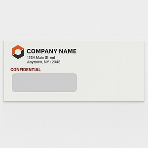 Full color return envelope with confidential lining and 1 window