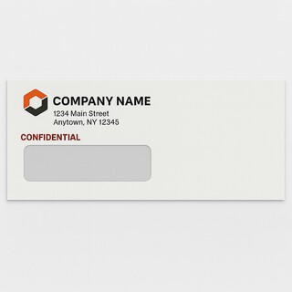 Full color return envelope with confidential lining and 1 window