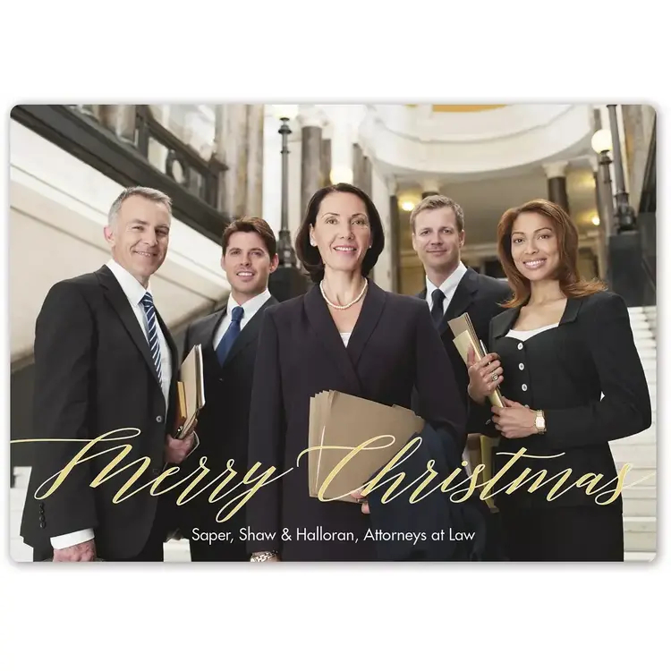 Photo Holiday Greeting Card with a Picture of the Team