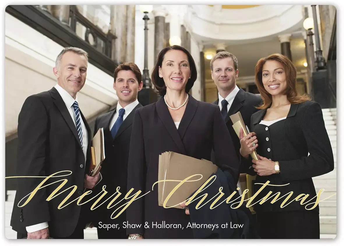 Photo Holiday Greeting Card with a Picture of the Team