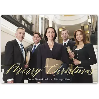 Photo Holiday Greeting Card with a Picture of the Team