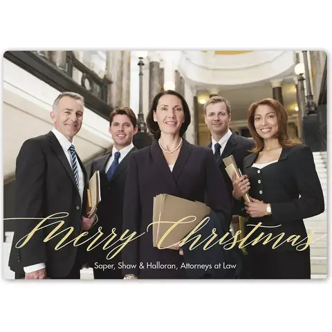 Photo Holiday Greeting Card with a Picture of the Team