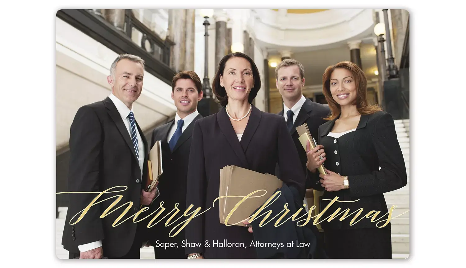 Photo Holiday Greeting Card with a Picture of the Team