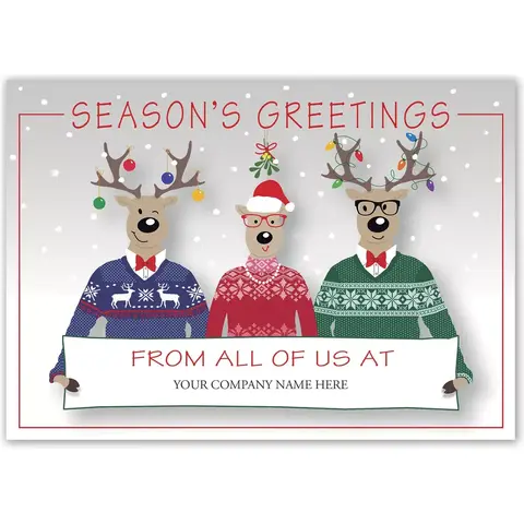 Custom holiday greeting cards with business logo