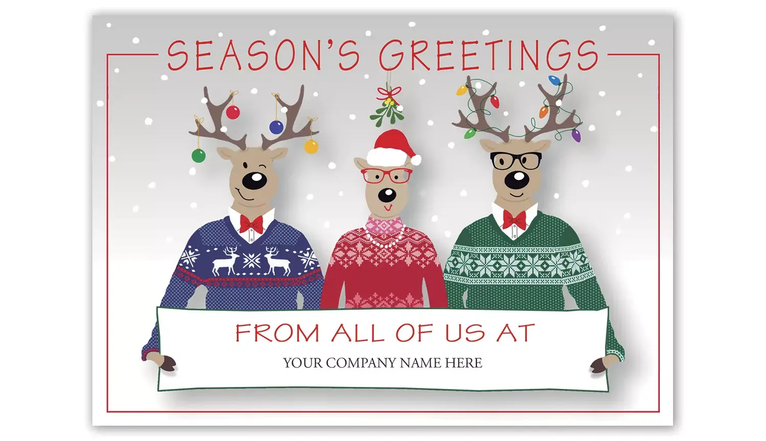Custom holiday greeting cards with business logo
