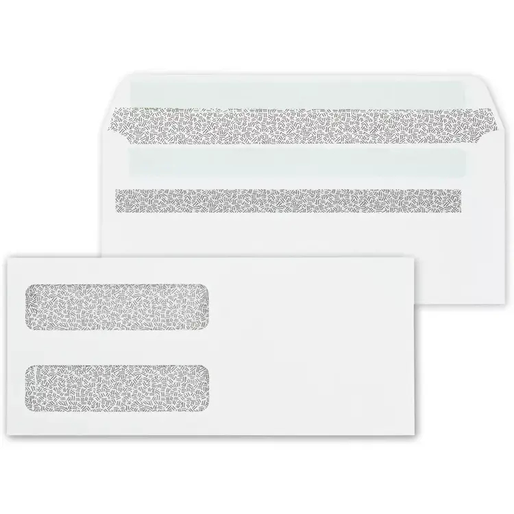 No. 9 Double Window Confidential Self Seal Envelopes