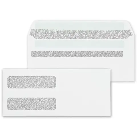 No. 9 Double Window Confidential Self Seal Envelopes