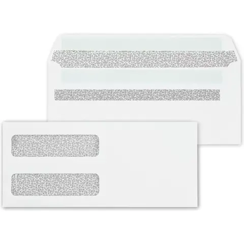 No. 9 Double Window Confidential Self Seal Envelopes