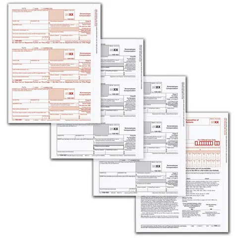 1099 Tax Forms NEC, 3-Part, Carbonless Format