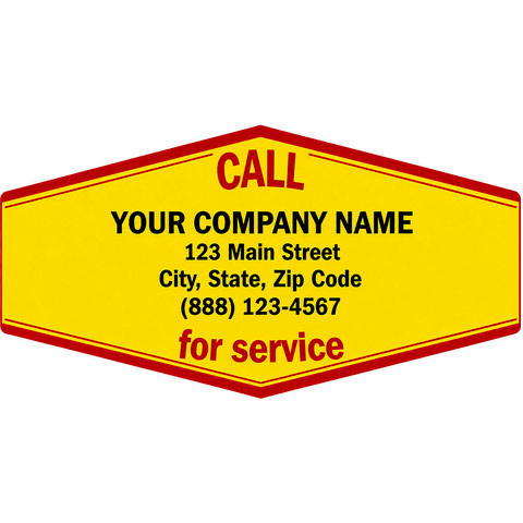 Red & Yellow Weatherproof Service Labels Printing
