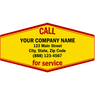 Red & Yellow Weatherproof Service Labels Printing