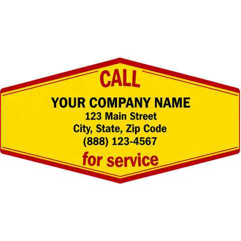 Red & Yellow Weatherproof Service Labels Printing