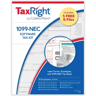 1099-NEC Tax Forms & Envelopes for 50 Employees, 4-Part States