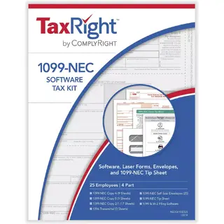 1099-NEC Tax Forms & Envelopes for 25 Employees, 4-Part States