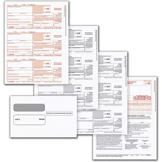 1099-NEC Laser Tax Forms & Envelopes - 4 Part Format for 50 Employees