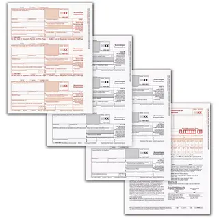 Complete 5-Part 1099-NEC laser tax form kit for reporting non-employee compensation, including 1096 Transmittals