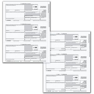 3-Part 1099-NEC laser tax forms kit, 3-up format, including Copy B and C for recipient and state filing