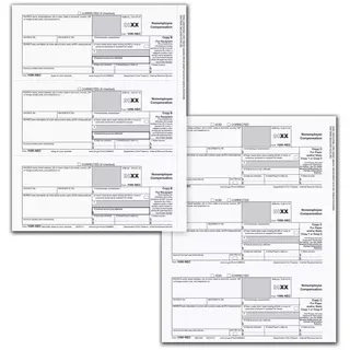 3-Part 1099-NEC laser tax forms kit, 3-up format, including Copy B and C for recipient and state filing