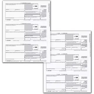 3-Part 1099-NEC laser tax forms kit, 3-up format, including Copy B and C for recipient and state filing