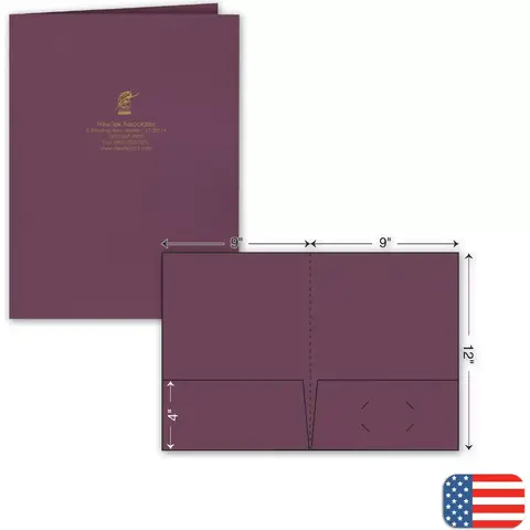 Foil Stamped Linen Presentation Folders