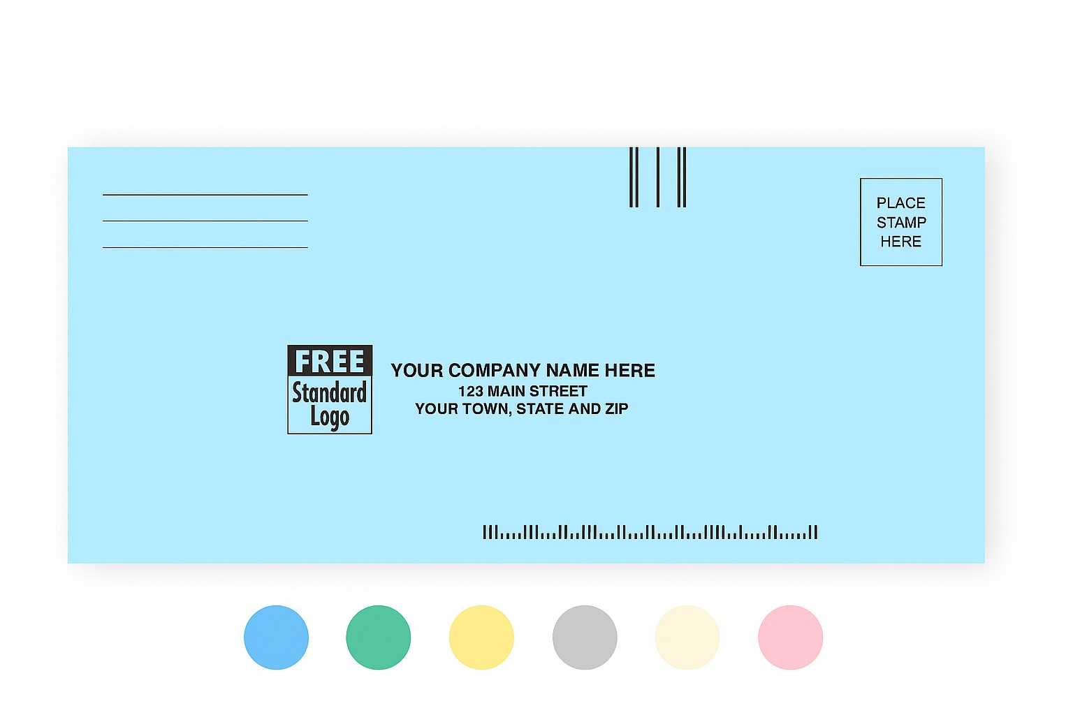 Custom return business envelope printing printed on pastel color paper