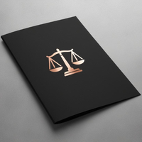 Custom linen pocket folder foil stamped with your own design